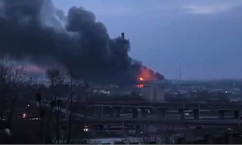 Горит ТЭЦ в Киеве. Скриншот видео